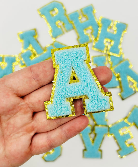 Mint DIY Self Adhesive Chenille Letter Patches
