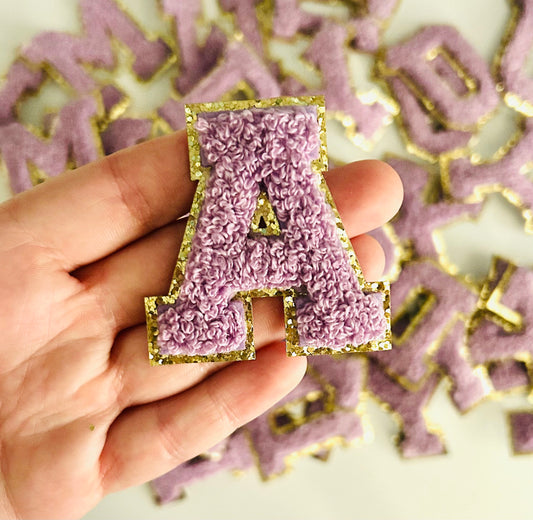 Purple DIY Self Adhesive Chenille Letter Patches