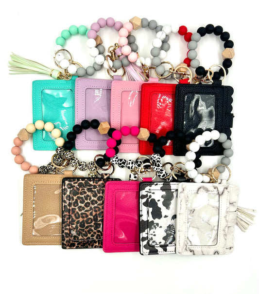 Wallet/Card Holder with Matching Silicone Keychain Bracelet