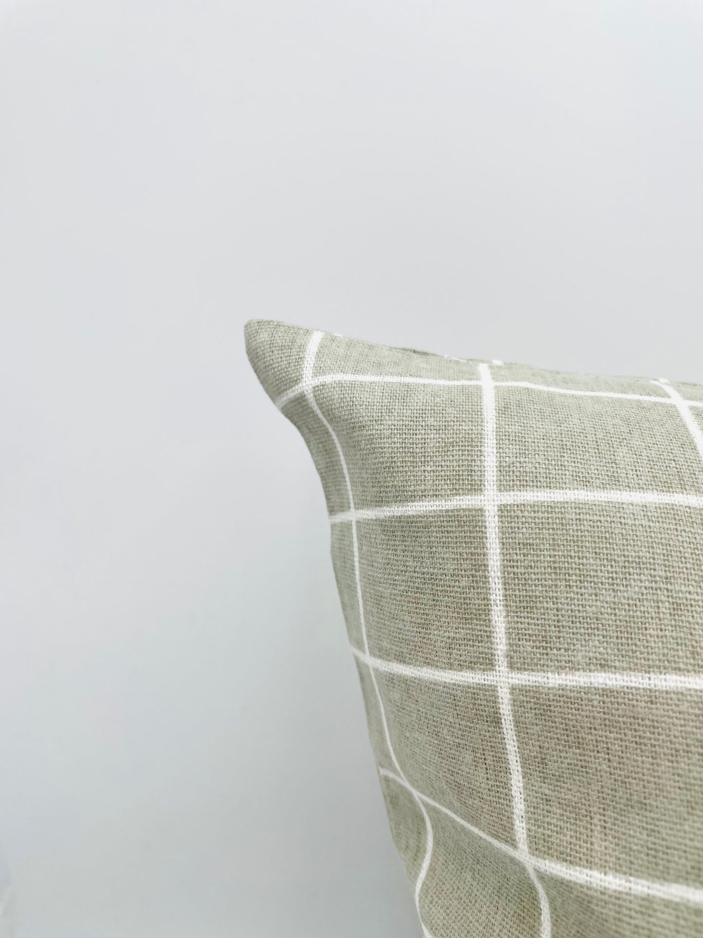 Green and White Checkered Pillow Cover (Set of 2)